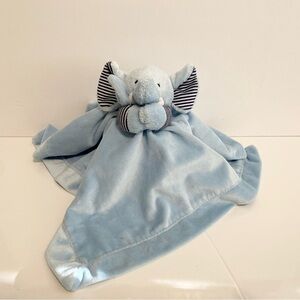 Carters Elephant Lovey Security Blanket Navy Blue Satin Rattle Stripe 2013 Boy